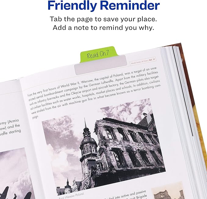 Avery Ultratabs Repositionable Margin Tabs, Two-Side Writable Index Tabs, 21/2" X 1", Assorted Primary Colours, 48 Tabs (74866)