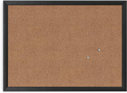 U Brands Cork Bulletin Board, 18" x 24", Black Wood Frame (026U00-01)