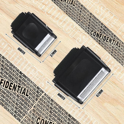 Nezyo 2 Pack Identity Protection Roller Stamp Identity Theft Stamp Confidential Roller Stamp Privacy Stamp Information Blocker Stamp and 4 Pack Refill Ink for ID Account Data Address Security(Black)