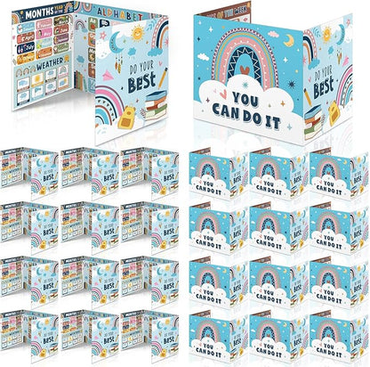 Pasimy 24 Pcs Desk Dividers Double Sided Privacy Folders for Students Classroom Desk Cardboard Study Carrel Privacy Boards for Teacher Student Study Test Reduces Distractions