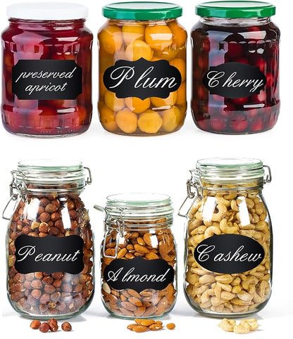 Mr. Pen- Chalkboard Labels, 500 pcs, Assorted Shapes, White Chalk Marker and Small Towel, Labels for Storage Bins and Jars