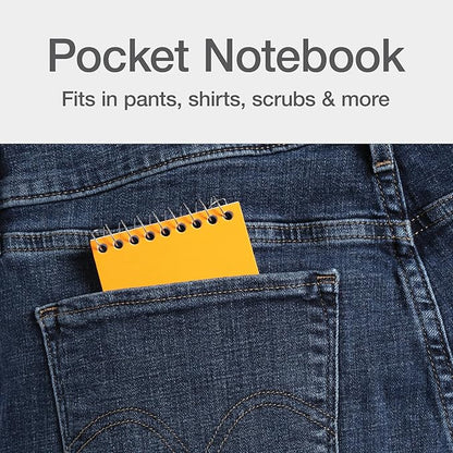 Oxford Spiral Memo Pads, Top Wire Bound, 3 x 5 Inch Pocket Notepad, College Ruled, 6 Assorted Pastel Colors, 75 Sheets, 12 Pack (25093)