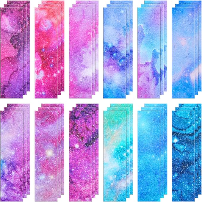 36 Pieces Anxiety Sensory Stickers Cute Fidget Textured Strips Toys Anti Stress Tactile Rough Sensory Calm Textured Strips Adhesives Anxiety Relief for Adults Teens Desk Classroom (Ink and Starry Sky)