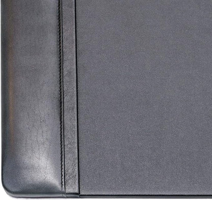 Dacasso Classic Leather Side Rail Desk pad, 22" x 14", Black