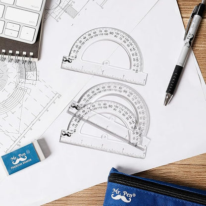 Mr. Pen- Small Protractor, 4 Inch Protractor, Pack of 3, Protractor Ruler, Drafting Tools, Protractor for Kids, Protractors Classroom Set, Protractor, Protactor 4 Inch, Math Geometry, School Supplie