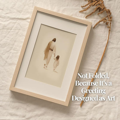 | The Way He Leads | Christian Greeting Cards Set of 6 with Envelopes | Blank Cards, Jesus Decor, Christian Gifts for Women, Religious Gifts Christian Décor (5"x7" The Way He Leads (Girl))