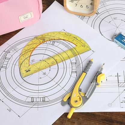 Mr. Pen- Compass and Protractor Set, Yellow, Compass Geometry Tool, Protractor and Compass Set, Compass Drawing Tool, Drawing Compass, Geometry Compass, Math Compass for Geometry