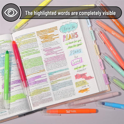 Mr. Pen- Gel Highlighter, 16 Pack, Morandi and Vibrant Colors, Bible Highlighters No Bleed Highlighters, Bible Highlighter, Bible Markers, Gel Highlighters for Bibles, Highlighter