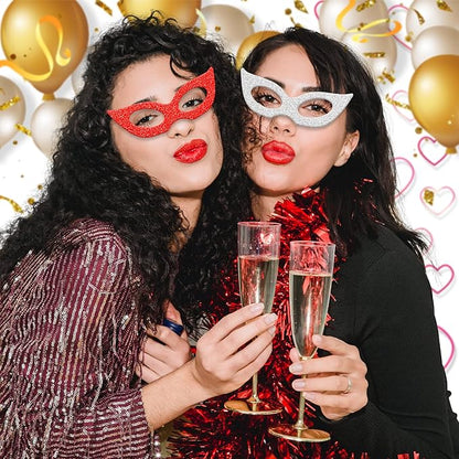 24 Sheets Red Glitter Cardstock Paper, A4 Premium Sparkly Paper for Scrapbook, DIY Projects, Party Decoration, Gift Box Wrapping 250GSM/92lb