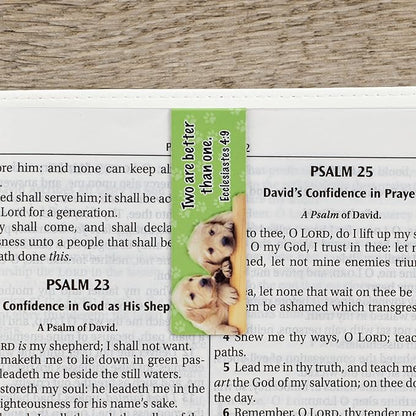 Christian Art Gifts Magnetic Scripture Bookmark Set with Bible Verse: Special Treasure - Deuteronomy 14:2 Inspirational Puppy-Themed Magnetic Pagemarker Set of 6 for Bibles and Books Size 2.3" x 0.8"