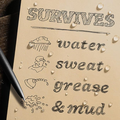 Rite in the Rain Weatherproof Top Spiral Notebook, 3” x 5”, Tan and Green Plaid Cover, Universal Pattern, 3 Pack (No. PL935T-3)