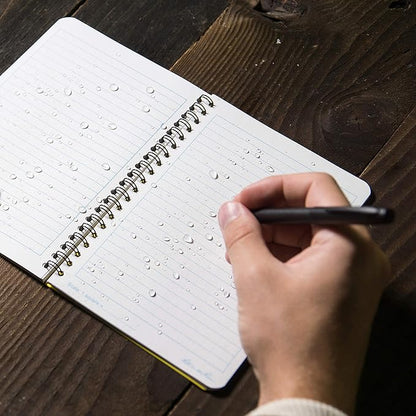 Rite in the Rain Weatherproof Side Spiral Notebook, 4.625" x 7", Yellow Cover, Universal Pattern (No. 373)