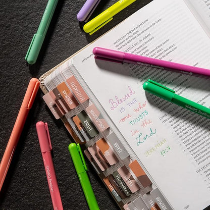 DIVERSEBEE Fine Tip Pens, 8 Bible Pens No Bleed Through, Assorted Fine Point Pens for Journaling, 0.5mm Fineliner Markers, Bible Study Journaling Supplies, Bible Accessories (Spring)