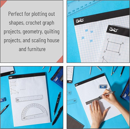 Mr. Pen- Graph Paper, 2 Pack o 55 Sheets, 8.5"x11", 4x4 (4 Squares Per Inch), Graphing Paper, Grid Paper Pad, Math Graph Paper Pad, Drafting Paper, Computation Pads, Square Paper, Math Paper