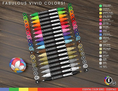 Acrylic Markers, Paint Pens Assorted Vibrant Markers for Rock Painting, Canvas, Glass, Mugs, Wood, Ceramic, Fabric, Metal, Scrapbooking. Non Toxic, Quick Dry, Multi-Surface, Lightfast (MEDIUM)