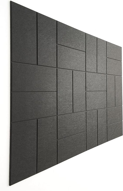 Large Cork Board for Office - Pack of 24 - Black Felt Board Alternative - Felt Bulletin Board Tiles for Office Wall Decor, Push pin Board Wall Organizer for Office (Black)