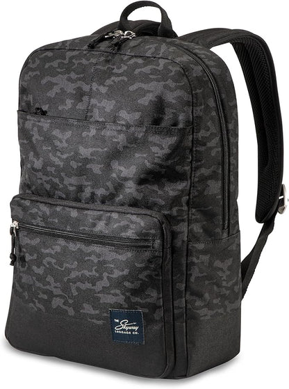 Skyway Luggage Rainier Simple Backpack, Eco-Friendly Made of 100% rPET Travel Laptop Bag for Women & Men, Flight Approved Carry On Bag, 16L, Kohala Black