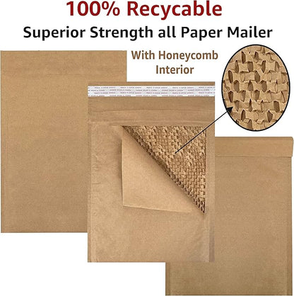 Honeycomb paper padded envelope sealable mailers (100, #2-8.5" x 11")