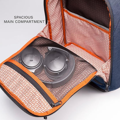 Knack Series 1 Laptop Backpack Fits up to 15 Inch - Knack Bags Carry-On Backpack, TSA Approved, Expandable Travel Backpacks With 3 Day Outfit Capacity (Indigo Blue, Medium)