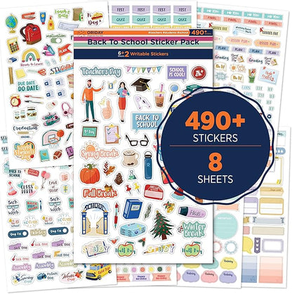 Teacher Planner Stickers Back to School Themed Planning Sticker Accessories for Student, Educators, homeschoolers, Women, Cute Happy Planner Productivity