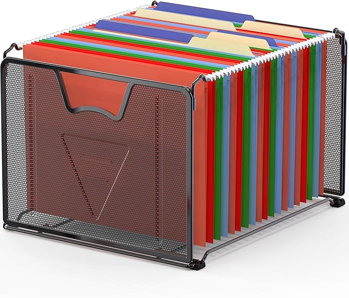 Simple Houseware Mesh Hanging File Organizer, Black