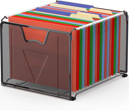 Simple Houseware Mesh Hanging File Organizer, Black