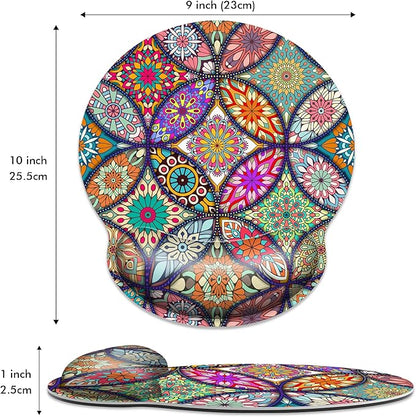 Ergonomic Mouse Pad with Wrist Support,Boho Modern Art Mouse Pad with Wrist Rest,Relieve Wrist Pain Mousepad Non-Slip Rubber Base,Mouse Pads for Desk,Computers,Laptop,Office,Gaming,Accessories