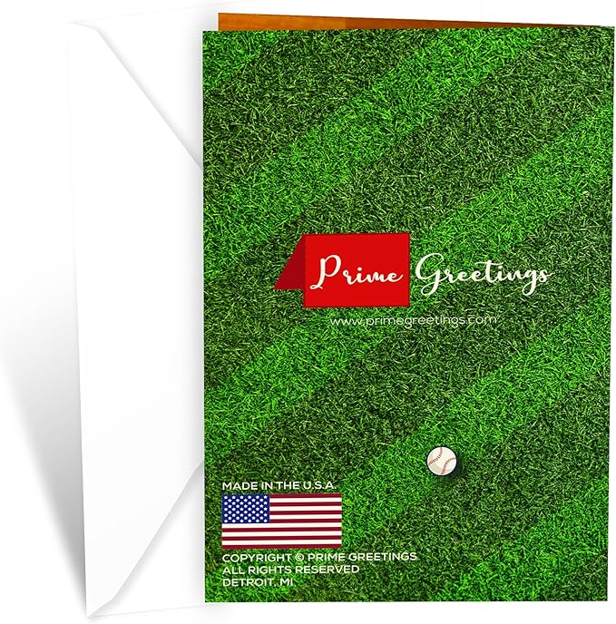 Prime Greetings Grandson Birthday Card, Made in America, Eco-Friendly, Thick Card Stock with Premium Envelope 5in x 7.75in, Packaged in Protective Mailer