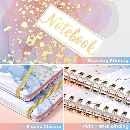 Ruled Notebook/Journal - Daily Planner with Premium Thick Paper, 6.2" X 8.4", Spiral Notebook/Journal, Banded with Waterproof Hardcover, Exquisite Inner Pocket for School, Office & Home