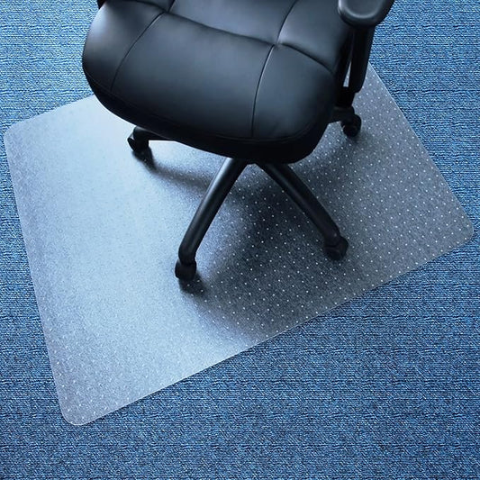 Marvelux Large Office Chair Mat for Low Pile Carpets 48" x 60” Clear Vinyl Protector Mat for Under Desks, Rectangular PVC Carpeted Floor Mat for Gaming Chairs and Computer Desks