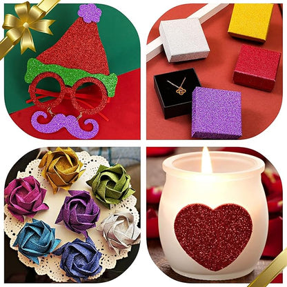 24 Sheets Purple Glitter Cardstock Paper, A4 Premium Sparkly Paper for Scrapbook, DIY Projects, Party Decoration, Gift Box Wrapping 250GSM/92lb