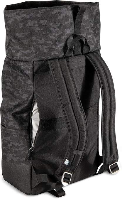 Skyway Luggage Rainier Rolltop Commuter Casual Daypack for Work or Hiking, Eco-Friendly, Made of 100% rPET Travel Laptop Bag for Women & Men, 20L, Kohala Black