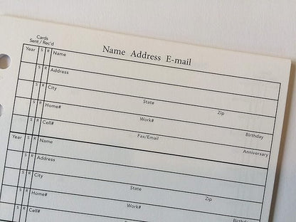 4 3/4 x 6 Inch Address Book Refill Unique Smaller Not Common Size fits older Hallmark and other Brands Please Measure Your Page Size Before Ordering