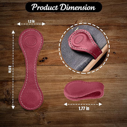 Personalized Leather Magnetic Bookmarks (1 Pack) Vintage Custom Engraved Initial ID Identification Book Marker Clip Gift for Book Lover Avid Readers (Letter O, Red)