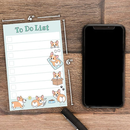 Cute Welsh Corgi Sticky to Do List | Funny Kawaii Corgi Butt Humor Notebook Notepad Note Card | Corgi Lover Gift| 50 Pages 4x6