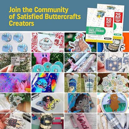 Printable Vinyl - Sticker Paper for Inkjet Printer for Epson (25 Sheets, 8.5" x 11", Anti Jam) - Glossy Printable Sticker Paper - Inkjet Printable Waterproof Sticker Paper - Make Labels and Decal