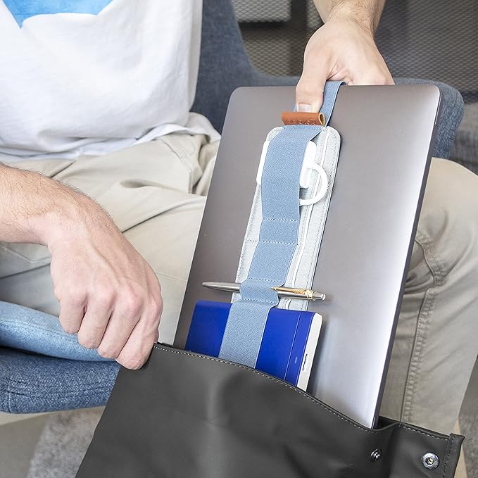 Beblau SLIM Portable TECH ORGANIZER attachable to laptop (Fits 13"-17") & notebook (A4) | Backpack insert & desk organizer. Office, Home & School | Working from Home Essentials | CHRISTMAS GIFT