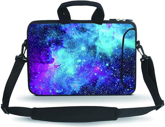 14 15 15.4 15.6 inch Messenger Bag Carrying Case Sleeve with Handle Accessory Pocket Fits 14 to 15-Inch Laptops/Notebook/Ebooks/Kids Tablet/Pad(Galaxy)