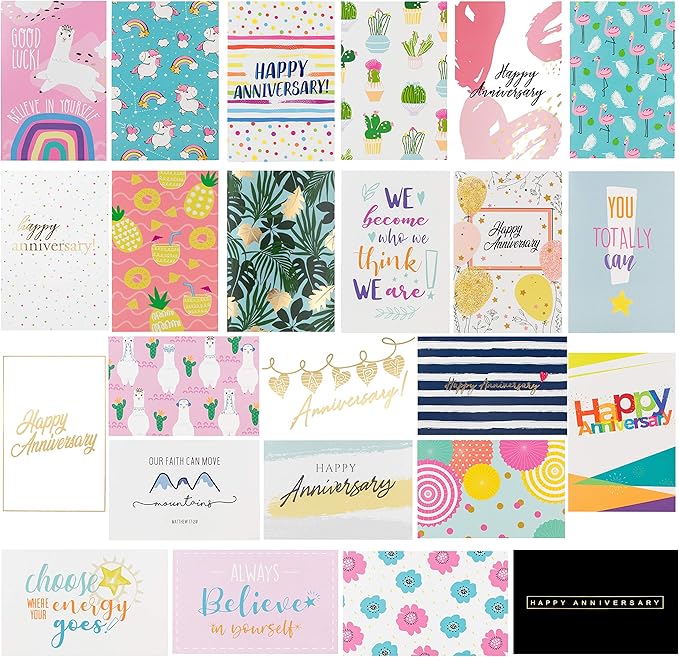 100 All Occasion Greeting Cards- 100 Eye Catching Designs with Organizer Box- Friendship /Anniversary Cards, BFF Cards, Thanks Cards, Wedding Cards & More- 4 x 6 with 100 Envelopes
