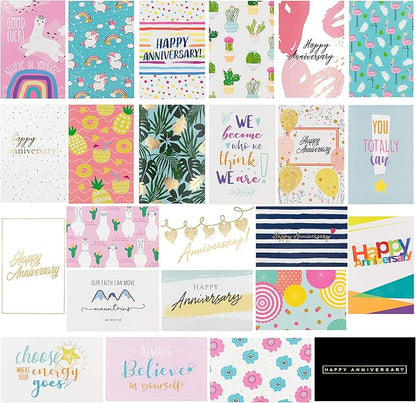 100 All Occasion Greeting Cards- 100 Eye Catching Designs with Organizer Box- Friendship /Anniversary Cards, BFF Cards, Thanks Cards, Wedding Cards & More- 4 x 6 with 100 Envelopes