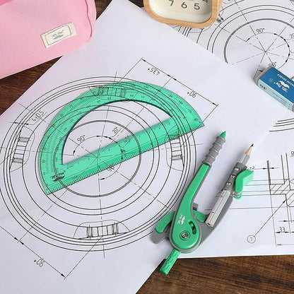 Mr. Pen- Compass and Protractor Set, Lush Garden Green, Compass Geometry Tool, Protractor and Compass Set, Compass Drawing Tool, Drawing Compass, Geometry Compass, Math Compass for Geometry