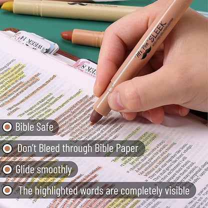 Mr. Pen Bible Highlighters, Vintage Colors, 8 Pack, Non Bleeding, Gel Pen Highlighter