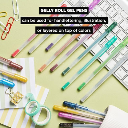 SAKURA Gelly Roll Metallic Gel Pens - Pens for Scrapbook, Journals, or Drawing - Metallic Gold Ink - Medium Line - 6 Pack
