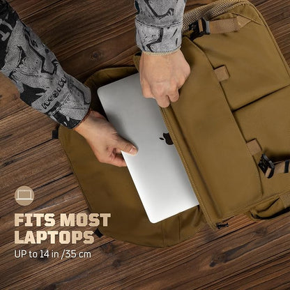 Crossbody Bag for Men and Women, Tactical Style Shoulder Bags, Laptop Messenger Bag Satchel Briefcase, for Work Travel Outdoor - Brown