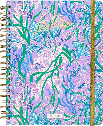 Lilly Pulitzer 11.25" x 9.25" 12 Month Teacher Planner with Stickers, Pocket, and Pages for Notes, Contacts, Passwords, Monthly & Weekly Spreads, Hardcover, Secret Escape