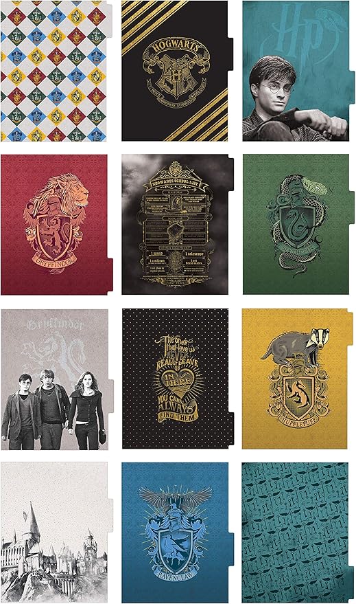 Paper House Productions Harry Potter 12 Month Undated 9.5" Planner with Month and Event Flag Stickers - Hogwarts Crest