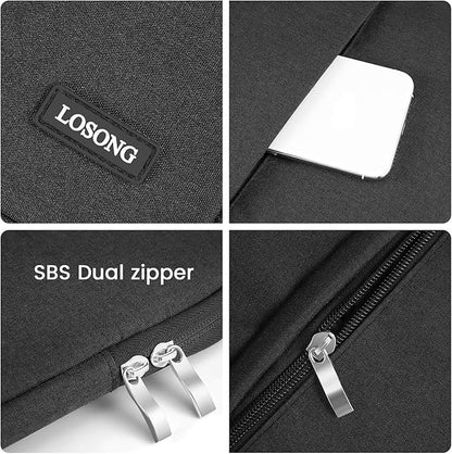 18.5 Inch Portable Monitor Case, Losong Protective Carrying Sleeve for Most 18-18.5" Portable Monitors,Water Resistant Laptop Display Bag with Accessory Pocket, Size-17.7"x11.2" Black