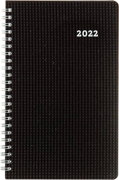 Brownline 2022 DuraFlex Weekly Planner, Appointment Book, 12 Months, January to December, Twin-Wire Binding, 8" x 5", Black (CB75V.BLK-22)