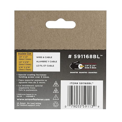 Arrow 591168BL Genuine T59 Insulated 1/4-Inch Leg Length, 1/4-Inch Crown Size, Staples Black 300-Pack