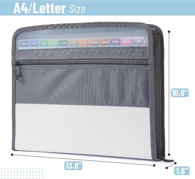 Mr. Pen- Accordion File Organizer, 13 Pockets, White, Document Organizer, Expanding File Folder Organizer, Accordion Folders for Documents, Accordian Folder, Accordian File Organizer